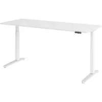 Bümö Schreibtisch elektrisch XBHM - Nachbildung: Weiß, Gestell: Weiß/Alu poliert, Größe: 200 x 80 cm