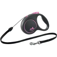 Flexi Black Design S Gurt Roll-Leine 5 m Rosa