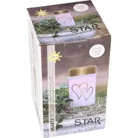 Star Trading Solar-LED-Grablicht Hearty weiß – Warmweißes Grablicht mit Flackereffekt, mit Akku und Erdspieß