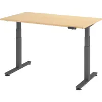 Bümö Schreibtisch elektrisch XDSM - Nachbildung Ahorn, Gestell: Graphit, Größe: 140 x 80 cm