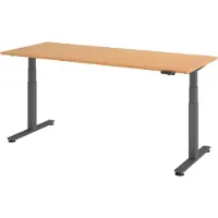 Bümö Schreibtisch elektrisch XDSM - Nachbildung: Buche, Gestell: Graphit, Größe: 200 x 80 cm