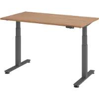 Bümö Schreibtisch elektrisch XDSM - Gestell: Graphit, Nachbildung: Nussbaum, Größe: 140 x 80 cm