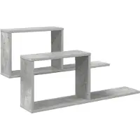 vidaXL Schweberegale 2 stk. Betongrau 80 x 15 x 30 cm Holzwerkstoff