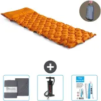 Intex Campingmatte – 1 Person – 71 x 191 x 11 cm – Orange – im Lieferumfang enthalten Spannbettuch - Pumpe en Reperaturset