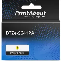 PrintAbout Schriftband kompatibel mit Brother BTZe-S641PA - (18 mm) - Schwarz auf gelb