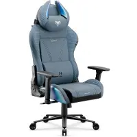 Diablo Chairs Diablo X-Horn 2.0 Gaming Stuhl Bürostuhl Schreibtischstuhl Ergonomisches Design aus Stoff Rainbow Blue, Normal