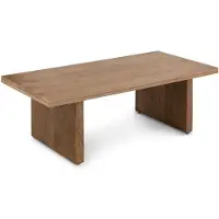 Idimex Couchtisch MALABO, 120 x 60 cm aus Mangoholz, Hellbraun - Wohnzimmertisch mit natürlicher Maserung, Coffee Table mit breiten Wangenfüßen, Beistelltisch aus Massivholz, ideal für Wohnzimmer