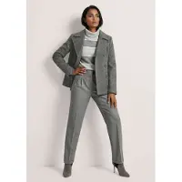 MADELEINE Kurzjacke "Caban Elegante Caban-Jacke mit Taschen", Damen, Gr. 36, grau (graphit, melange), Obermaterial: 60% Wolle WO. 40% Polyester PES., Modern, normal, Jacken Kurzjacke, Cabanjacke