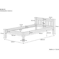 Erst-Holz Massivholzbett 100x200 Bettrahmen Kiefer im Eicheton lackiert Zubehör wählbar V-60.38E-10ohne Zubehör