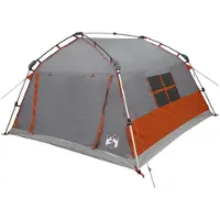 vidaXL Schnellzelt wasserdicht 4 Personen Grau und Orange