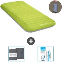 Intex Campingmatte - 1 Person - 76 x 191 x 17 cm - Grün - Inklusive Pumpe - Spannbettuch en Reperaturset