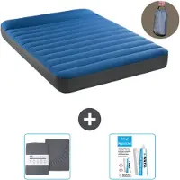 Intex Airbed - Doppelbett - 137 x 191 x 22 cm - Blau - Inklusive Pumpe - Spannbettuch en Reperaturset