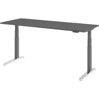 Bümö Schreibtisch elektrisch XBHM - Nachbildung: Graphit, Gestell: Graphit/Alu poliert, Größe: 200 x 80 cm