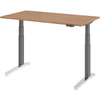 Bümö Schreibtisch elektrisch XBHM - Nachbildung: Nussbaum, Gestell: Graphit/Alu poliert, Größe: 140 x 80 cm
