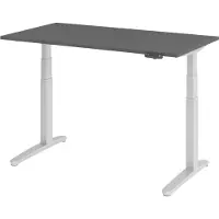 Bümö Schreibtisch elektrisch XBHM - Gestell: Silber, Nachbildung: Graphit, Größe: 140 x 80 cm