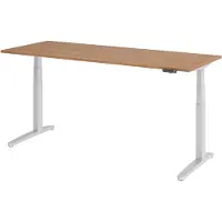 Bümö Schreibtisch elektrisch XBHM - Gestell: Silber, Nachbildung: Nussbaum, Größe: 200 x 80 cm
