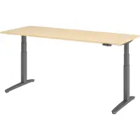 Bümö Schreibtisch elektrisch XBHM - Nachbildung Ahorn, Gestell: Graphit, Größe: 200 x 80 cm