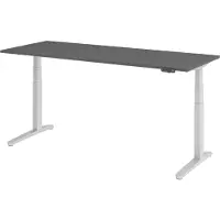 Bümö Schreibtisch elektrisch XBHM - Gestell: Silber, Nachbildung: Graphit, Größe: 200 x 80 cm