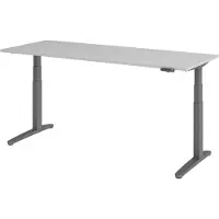 Bümö Schreibtisch elektrisch XBHM - Gestell: Graphit, Nachbildung: Grau, Größe: 200 x 80 cm
