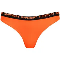 Superdry für Damen. W3010390A Dehnbare Bikinihose in kräftigem Orange (S), Strandbekleidung, Recyceltes Polyester, Nachhaltig