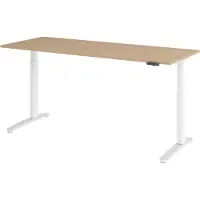 Bümö Schreibtisch elektrisch XBHM - Nachbildung: Eiche, Gestell: Weiß/Alu poliert, Größe: 200 x 80 cm