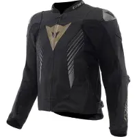 Dainese Super Speed 5 perforierte Motorrad Lederjacke, schwarz/gold, 50