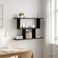 vidaXL Wandregal Schwarze Eiche 80 x 15 x 50,5 cm Holzwerkstoff
