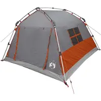 vidaXL Schnellzelt wasserdicht 3 Personen Grau und Orange