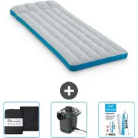 Intex Campingmatte – Französisches Bett – 72 x 189 x 20 cm – Blau – im Lieferumfang enthalten Spannbettuch - Pumpe en Reperaturset