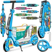 Kesser Scooter City Roller Kinderroller bis 100kg mit Hinterradbremse, klappbar
