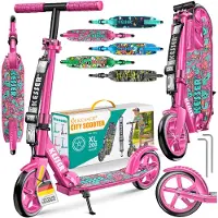 Kesser Scooter City Roller Kinderroller bis 100kg mit Hinterradbremse, klappbar