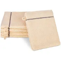 Ross 6 X Waschhandschuh im Set Sensual Skin Karo in Natur | Gr.: onesize