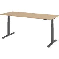 Bümö Schreibtisch elektrisch XDSM - Gestell: Graphit, Nachbildung: Eiche, Größe: 200 x 80 cm