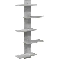 vidaXL Wandregal Betongrau 48,5 x 15 x 101 cm Holzwerkstoff