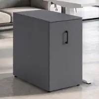 MCW Aktenschrank -Q27, Büroschrank Stahlschrank, Stützrad Staufächer, Metall 74x43x80cm ~ dunkelgrau