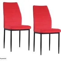 HTI Stuhl Madison Samt Rot, H 96 cm, B 43,5 cm, T 57 cm, Sitzhöhe 49 cm