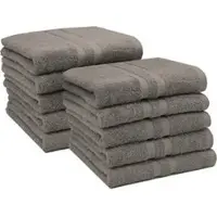 Zöllner Handtuch Amalfi Set, taupe, 50 x 100 cm, mit Bordüre, aus 100% Baumwolle, 450 g/m2, 10 Stück
