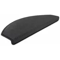 Böttcher-AG Stufenmatte Uni Velours, anthrazit, selbstklebend, Teppich, 65 x 24 x 4 cm, mit Kunststoffwinkel, halbrund