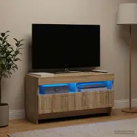 vidaXL LED-TV-Schrank Sonoma-Eiche Holzwerkstoff