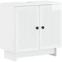 vidaXL Waschbeckenschrank EDE Hochglanz Weiß 59,5 x 31,5 x 59 cm