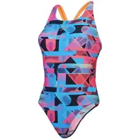 Speedo - Badeanzug für Damen, Racerback (Sirene Rot/Blau)