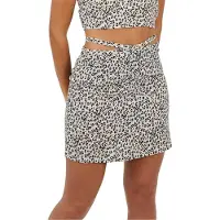 Brave Soul - Minirock für Damen, Schleifendetail (Beige/Schwarz)