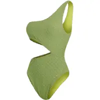 Speedo - Badeanzug für Damen, Ausschnitt, Strukturiert (Grün)