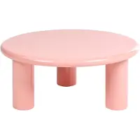 Beliani Couchtisch Rosa MDF ø 80 cm Rund mit 3 Beinen Modernes Design für Wohnzimmer