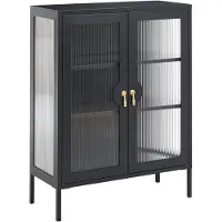 Beliani BÜROSCHRANK Metall Schwarz Gleora