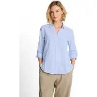 Tom Tailor Klassische Bluse Sommerbluse im Streifen-Look/mit Turn-Up-Ärmeln