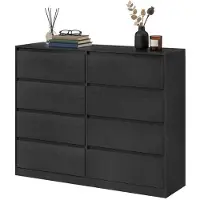 Vasagle Kommode, Aufbewahrungsschrank, mit 8 Schubladen, für Schlafzimmer, 40 x 119,4 x 97.5 cm, modern, schwarz