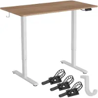 TecTake Elektrisch höhenverstellbarer Schreibtisch, 2-stufiges Gestell, 120x60 cm, 71-116 cm, Memoryfunktion, Eiche, 1 St.