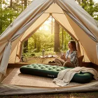 Markenlos Luftmatratze für Campingbett, Einzelgröße 191x73x22 cm, für 1 Person, grün/schwarz
