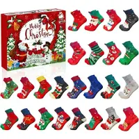 Sonstiges Adventskalender Socken 24 Paar für Damen und Herren Rot Größe 36-42